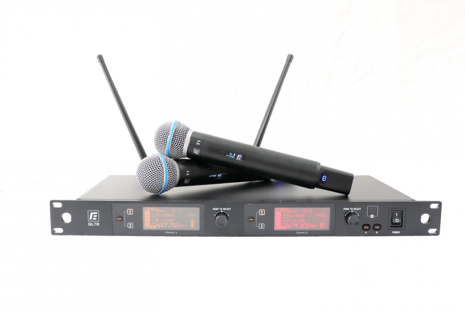 RFIntell QL7R/T1-A 651,800-683,400 МГц 2-канальная радиосистема с 2-мя ручными микрофонами в Свердловской области